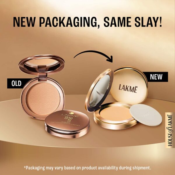 Lakme 9 to 5 Powerplay Matte Compact, Oil Control Formula, With Vitamin E, Apricot (8 g) - Lakme