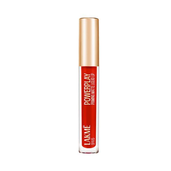 Lakme 9 To 5 Powerplay Priming Matte Liquid Lip - Fiery Scarlet (4.2 ml) - Lakme