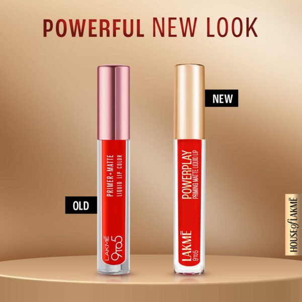 Lakme 9 To 5 Powerplay Priming Matte Liquid Lip - Fiery Scarlet (4.2 ml) - Lakme
