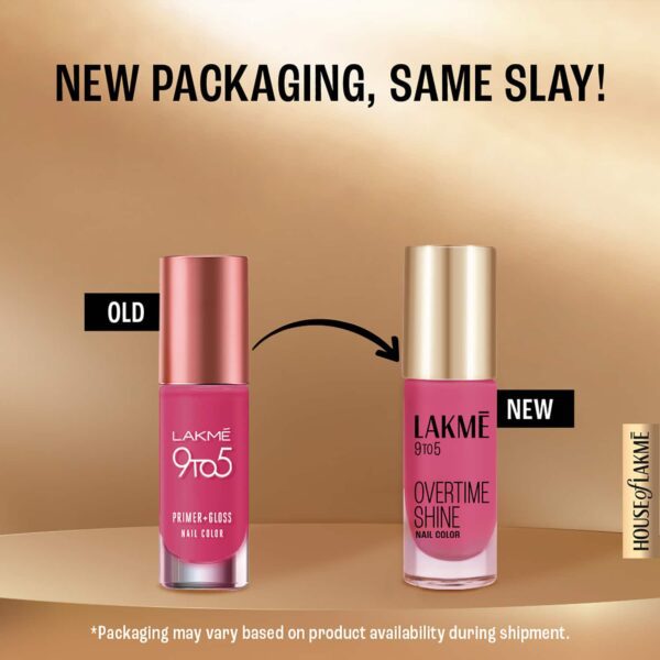 Lakme 9 to 5 Primer + Gloss Nail Color - Magenta Mix (6 ml) - Lakme