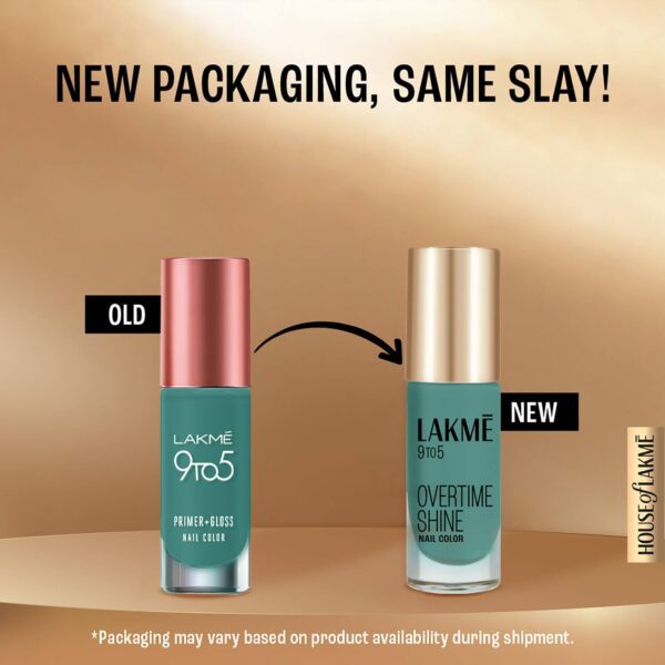 Lakme 9 to 5 Primer + Gloss Nail Color - Teal Deal (6 ml) - Lakme