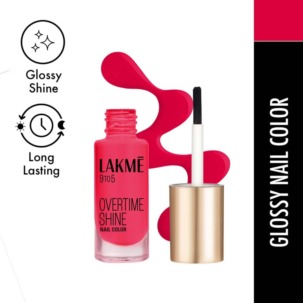 Lakme 9 to 5 Primer + Gloss Nail Colour - Red Carnival (6 ml) - Lakme