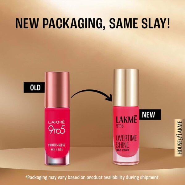 Lakme 9 to 5 Primer + Gloss Nail Colour - Red Carnival (6 ml) - Lakme
