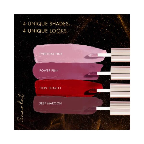 Lakme 9 To 5 Primer + Matte Mini Liquid Lipstick - Scarlet (4pcs) - Lakme