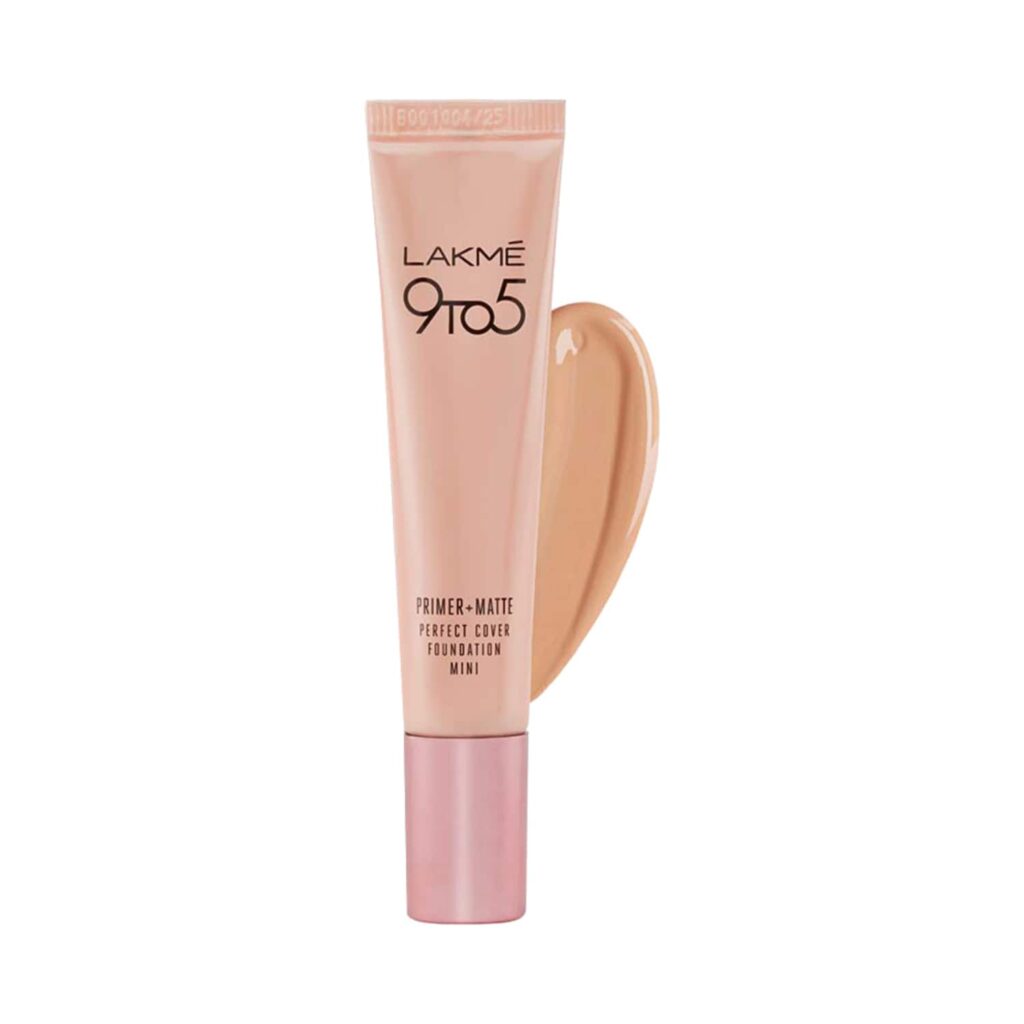 Lakme 9 To 5 Primer + Matte Perfect Cover Foundation Mini SPF 20 - C100 Cool Ivory (15ml) - Lakme