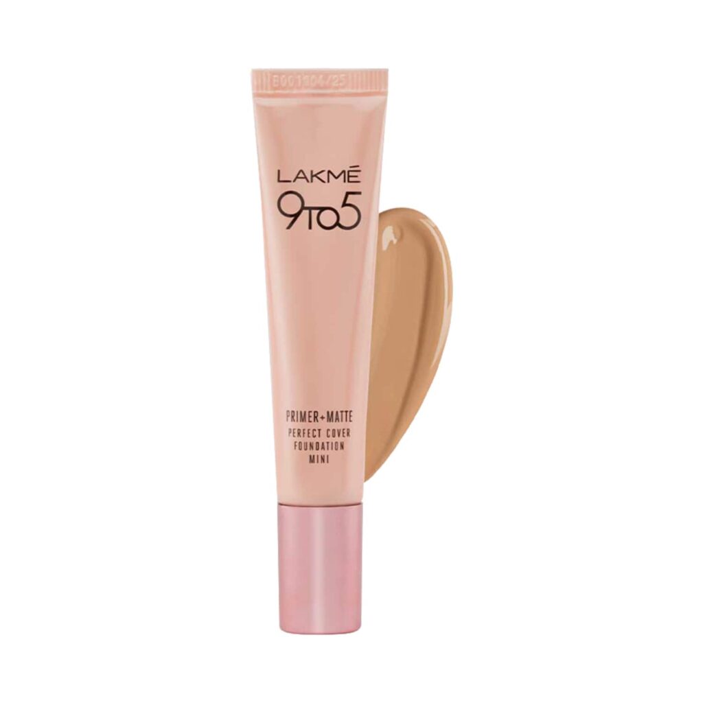 Lakme 9 To 5 Primer + Matte Perfect Cover Foundation Mini SPF 20 - W120 Warm Creme (15ml) - Lakme