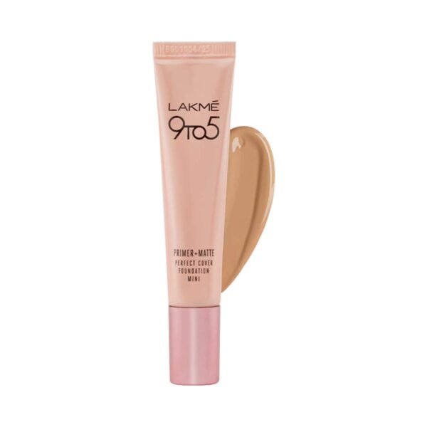 Lakme 9 To 5 Primer + Matte Perfect Cover Foundation Mini SPF 20 - W120 Warm Creme (15ml) - Lakme