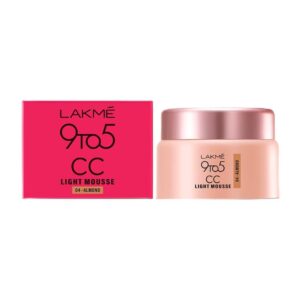 LAKMÉ 9To5 Cc Light Mousse With Vitamin E & A Hint Of Foundation | Matte Finish, Non-Comedogenic, Lightweight Mousse Foundation, 25Gm - Almond