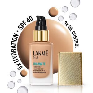 Lakme 9to5 Hya Matte Foundation + Hyaluronic Acid - Warm Beige (25 ml) - Lakme