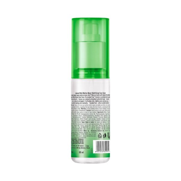 Lakme 9To5 Matte Moist Mattifying Face Toner (60ml) - Lakme