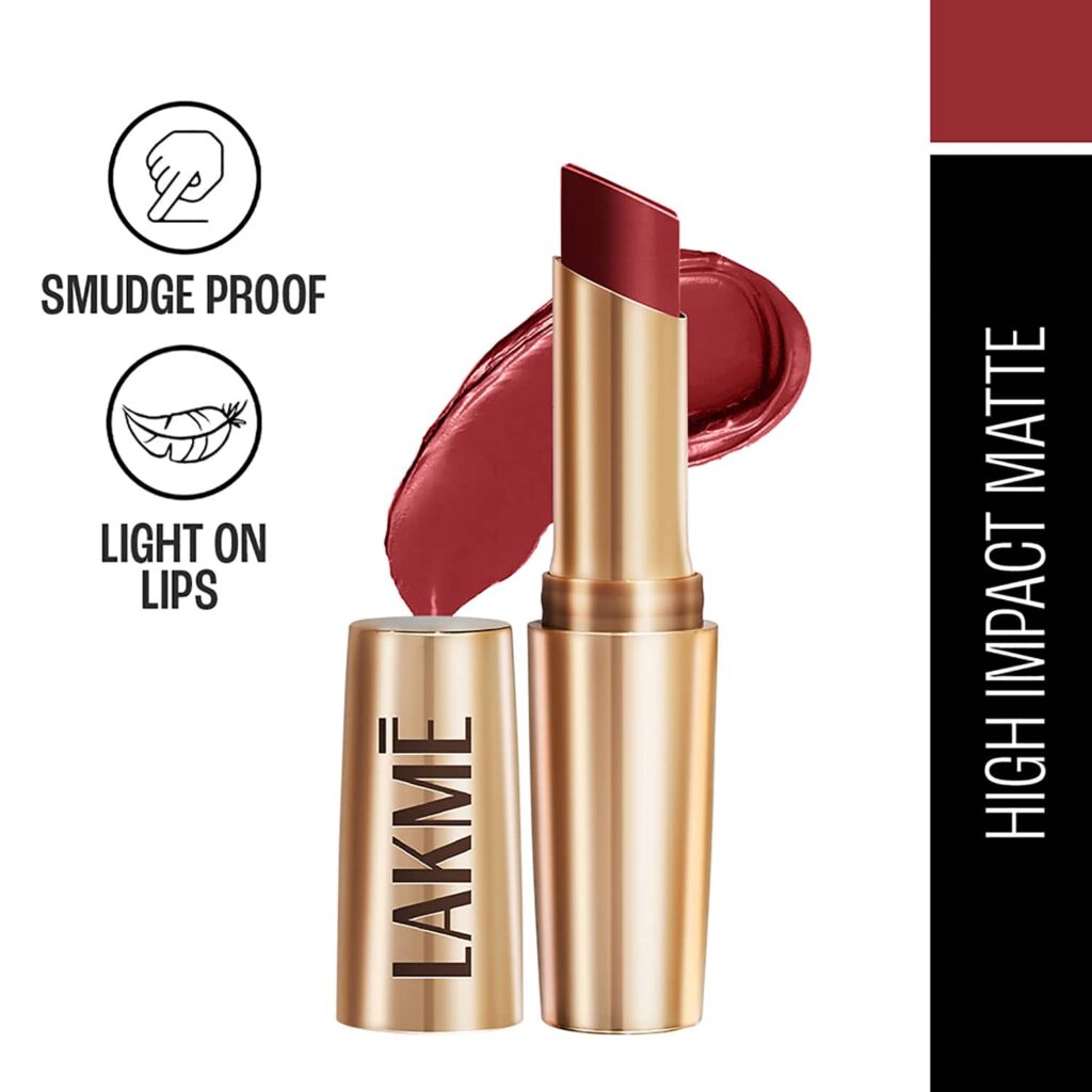 Lakme 9to5 Powerplay Priming Matte Lipstick Lasts 16hrs - Cherry Chic (3.6 g) - Lakme
