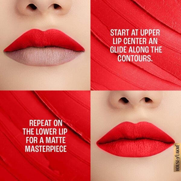 Lakme 9to5 Powerplay Priming Matte Lipstick Lasts 16hrs - Red Twist (3.6 g) - Lakme