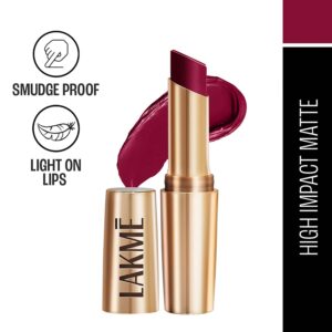 Lakme 9to5 Powerplay Priming Matte Lipstick Lasts 16hrs - Red Velvet (3.6 g) - Lakme