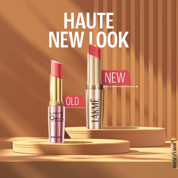 Lakme 9to5 Powerplay Priming Matte Lipstick Lasts 16hrs - Scarlet Surge (3.6 g) - Lakme