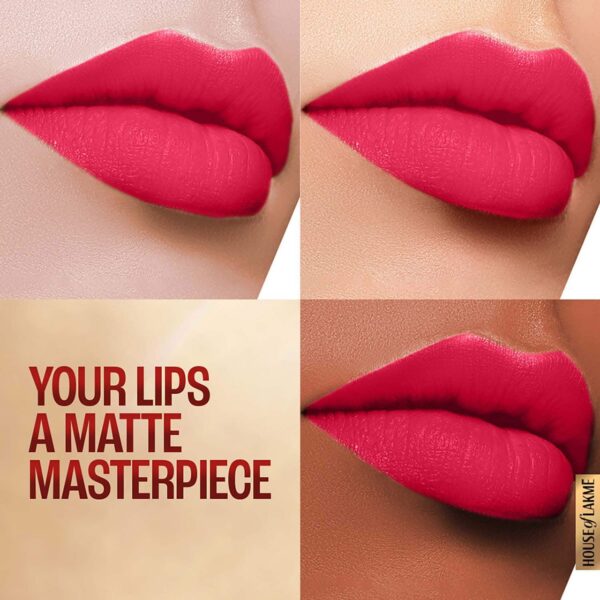Lakme 9to5 Powerplay Priming Matte Lipstick Lasts 16hrs - Scarlet Surge (3.6 g) - Lakme