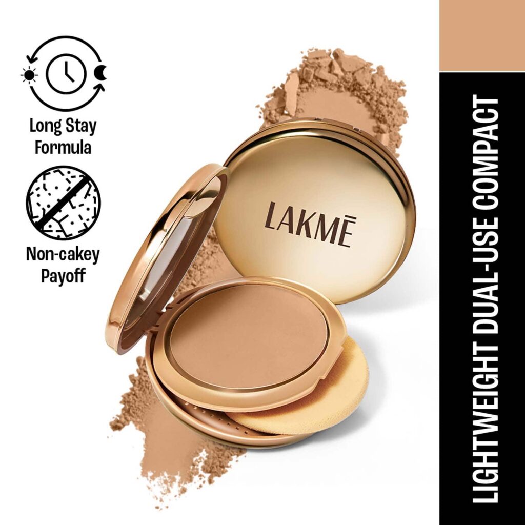 Lakme 9to5 Unreal Dual Cover Pressed Powder 2 In 1 Compact + Foundation - 20 Nude (9 g) - Lakme