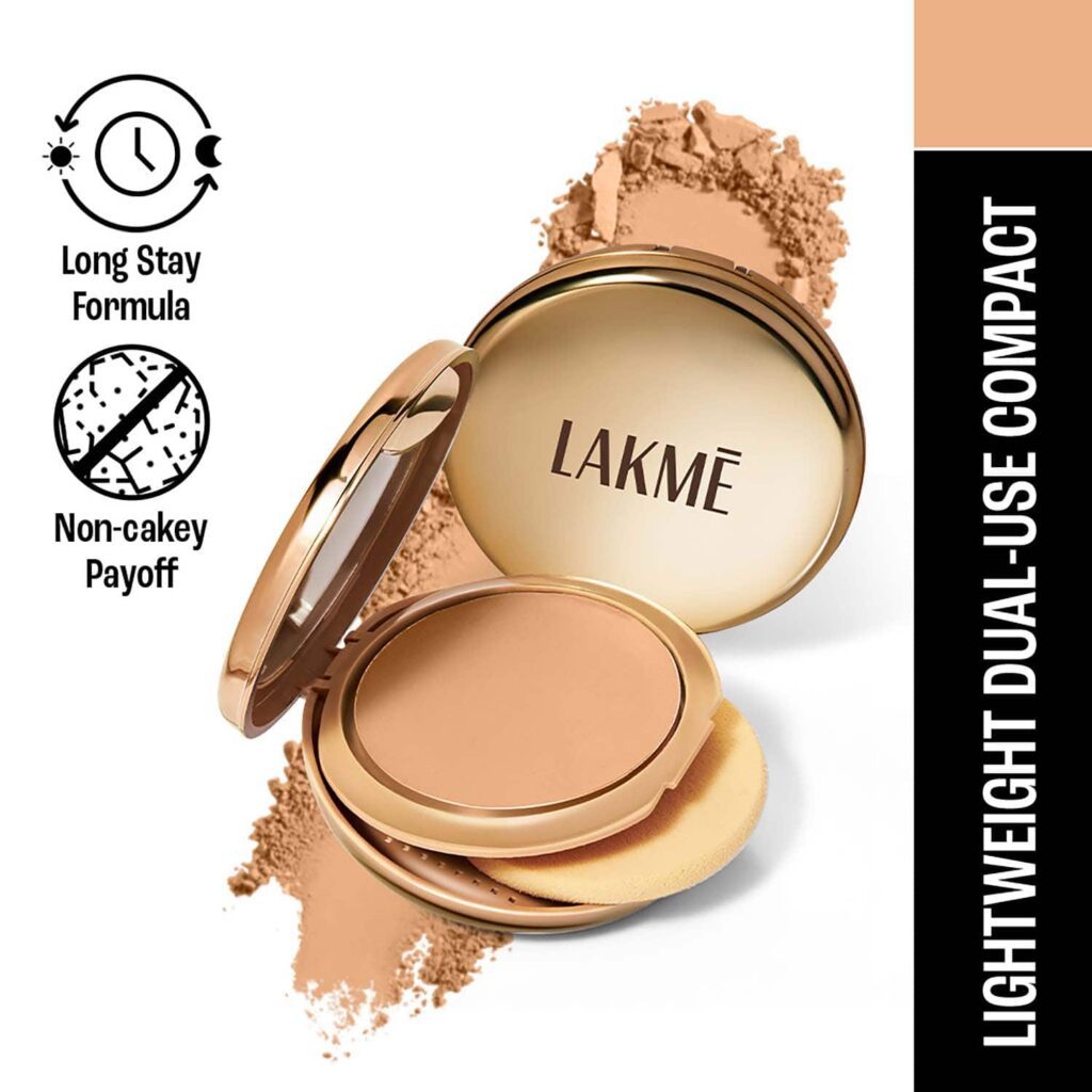 Lakme 9to5 Unreal Dual Cover Pressed Powder 2 In 1 Compact + Foundation - 24 Beige (9 g) - Lakme