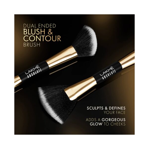 Lakme Absolute Makeup Master Tools - Dual Ended Blush and Contour Brush - Lakme