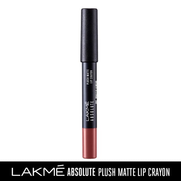 Lakme Absolute Plush Matte Lip Crayon 302 Roasted Almond, 2.8 g
