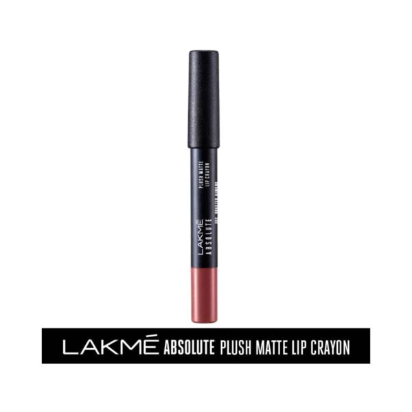 Lakme Absolute Plush Matte Lip Crayon - 302 Roasted Almond (2.8g) - Lakme