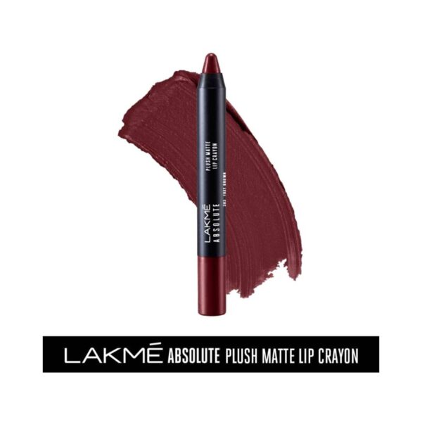 Lakme Absolute Plush Matte Lip Crayon - 303 Foxy Brown (2.8g) - Lakme