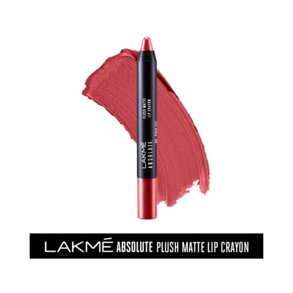 Lakme Absolute Plush Matte Lip Crayon - 401 Peach Fizz (2.8g) - Lakme