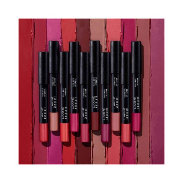 Lakme Absolute Plush Matte Lip Crayon - 401 Peach Fizz (2.8g) - Lakme