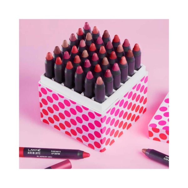 Lakme Absolute Plush Matte Lip Crayon - 401 Peach Fizz (2.8g) - Lakme