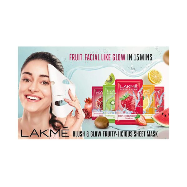 Lakme Blush & Glow Strawberry Sheet Mask (25 ml) - Lakme