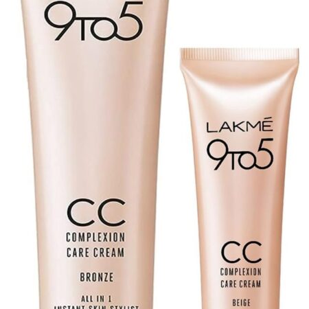 LAKMÉ Complexion Care Acne Prone Face Cream, Glossy Finish Beige, 9G & 9 To 5 Complexion Light Care Face Cc Cream, Bronze, Spf 30, Conceals Dark Spots & Blemishes, 30 G, 2 count