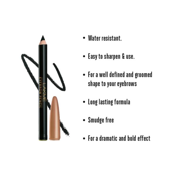 Lakme Eyebrow Pencil - Black (1.2g) - Lakme
