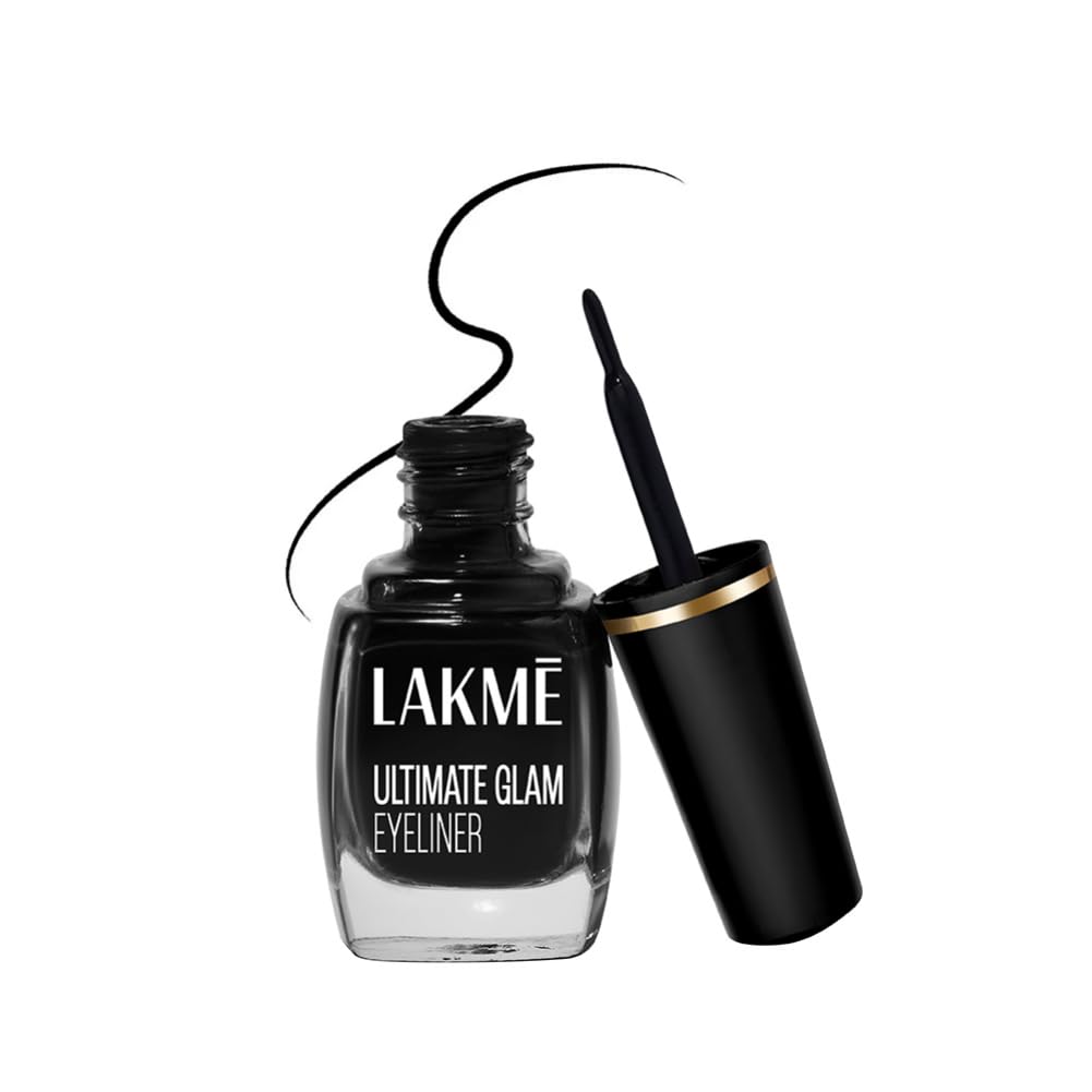 Lakme Insta Liquid Eye Liner, Black, Long Lasting Waterproof Liner with Brush for Even Strokes - Smudge Proof Eye Makeup, Does Not Fade, 9 ml