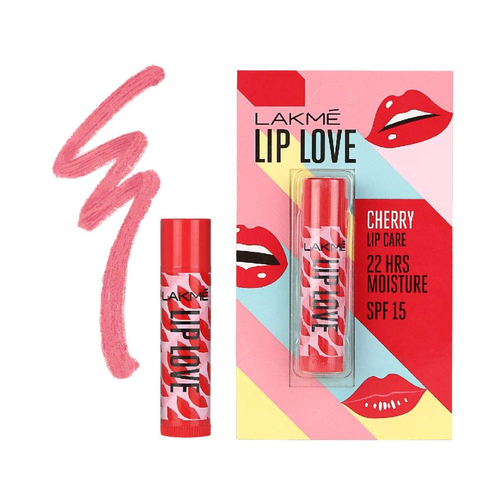 Lakme Lip Love Chapstick Cherry, Lip Balm With Spf 15, 4.5 g