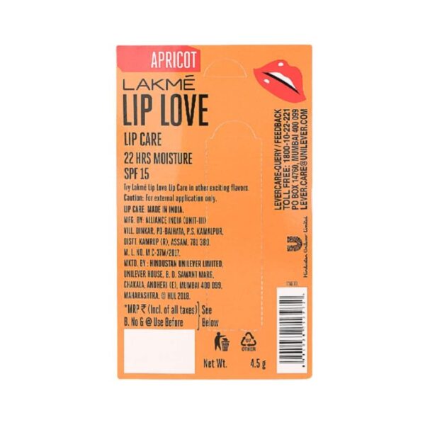 Lakme Lip Love Chapstick Lip Balm - Apricot (4.5g) - Lakme