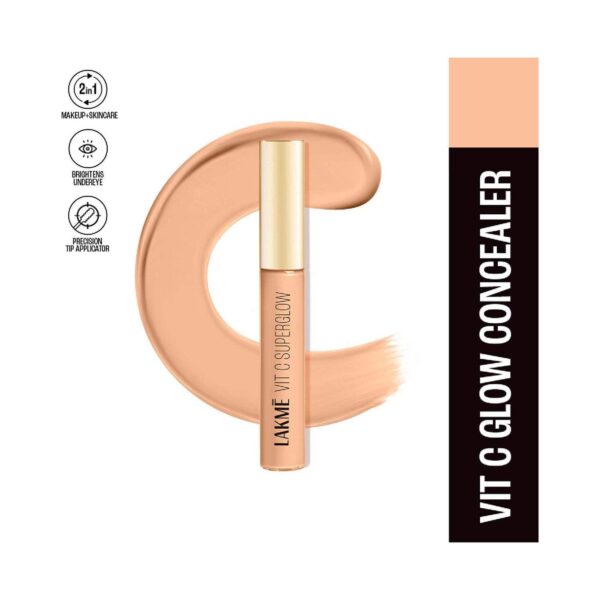 Lakme Makeup+Skincare Vit C Superglow Concealer - 10 Ivory (5.4 ml) - Lakme