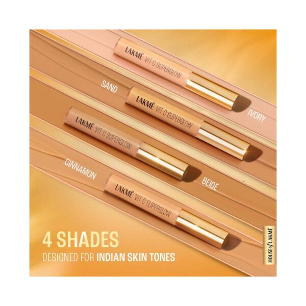 Lakme Makeup+Skincare Vit C Superglow Concealer - 30 Cinnamon (5.4 ml) - Lakme