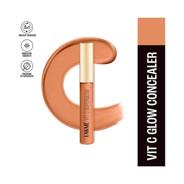 Lakme Makeup+Skincare Vit C Superglow Concealer - 30 Cinnamon (5.4 ml) - Lakme