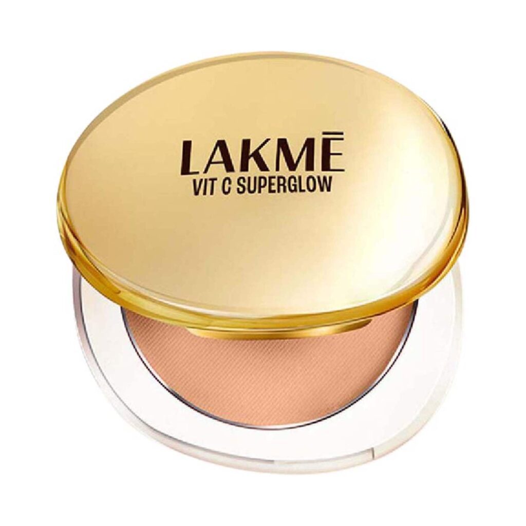 Lakme Makeup+Skincare Vit C Superglow Skin Perfecting Compact - Cinnamon 30 (8 g) - Lakme