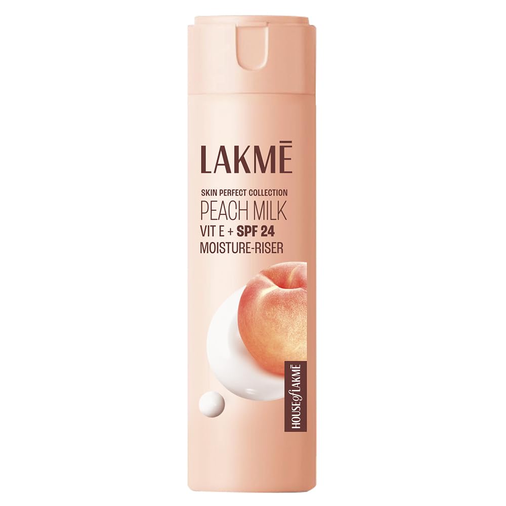 LAKMÉ Peach Milk Ceramide Lotion Moisturizer with SPF 24 & Hyaluronic for Intense Moisturizing & Skin Protection from UVA/B Rays|With Skin Conditioner| For Dry Skin, Normal Skin...