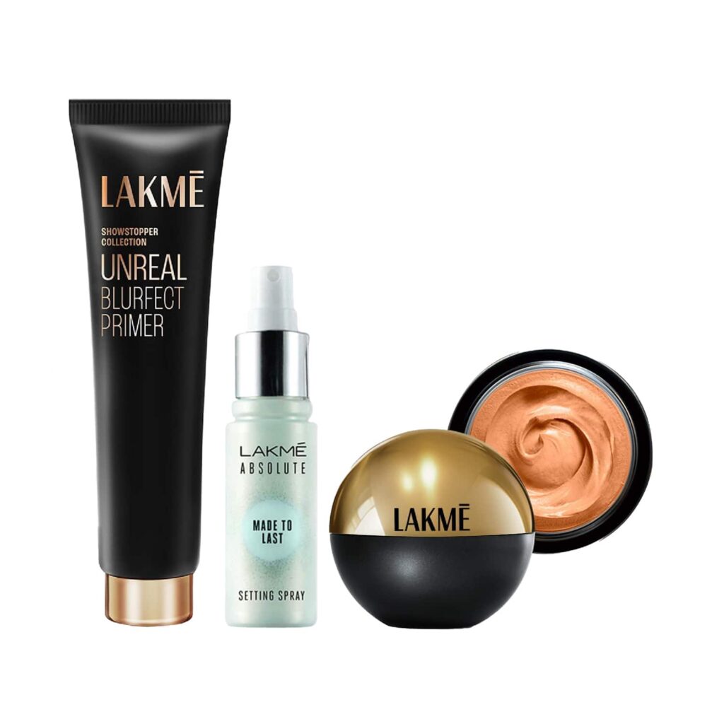 Lakme Prep Cover Set Combo with Setting Spray- Golden Sand - Lakme