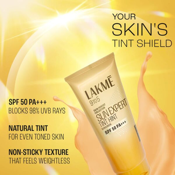 Lakme Tinted Sunscreen SPF 50 PA +++, UVA/B protection, for all dry, oily, normal skin (100 g) - Lakme