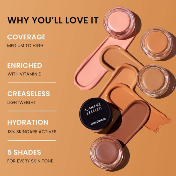 Lakme Unreal Cover Creme Concealer Lightweight & Hydrating - Beige (3.9 g) - Lakme