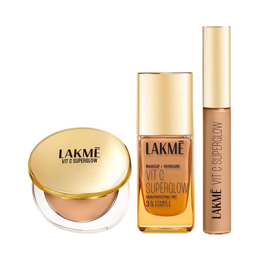 Lakme Vitamin C Combo - Warm Beige Skin Tint (25 ml) + Beige Compact + Beige Concealer - Lakme