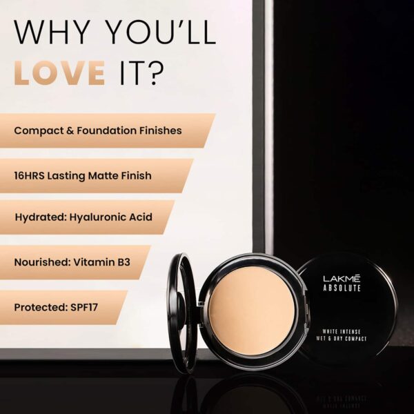 Lakme Xtraordin-airy Compact 2 In 1 Compact + Foundation Lightweight SPF17 - 01 Ivory Fair (9 g) - Lakme