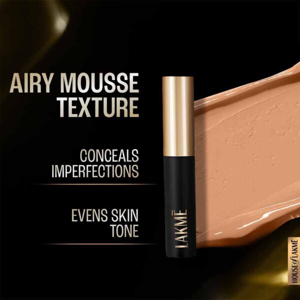 Lakme Xtraordin-airy Mattreal Mousse Concealer Conceals Dark Circles Even Skin Tone - Sand (9 g) - Lakme