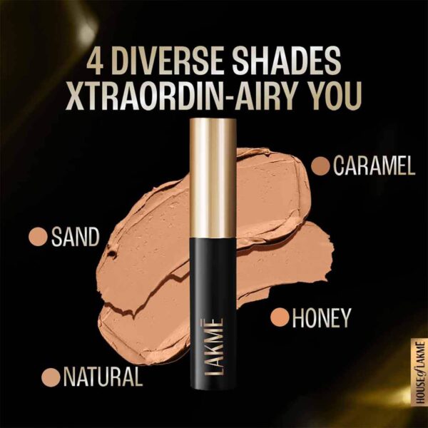 Lakme Xtraordin-airy Mattreal Mousse Concealer Conceals Dark Circles Even Skin Tone - Caramel (9 g) - Lakme