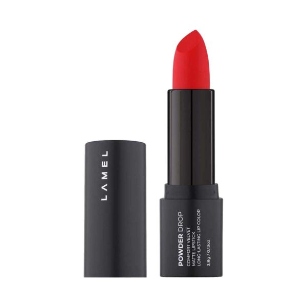 Lamel Powder Drop Matte Lipstick - 407 Red Velvet (3.8g) - Lamel
