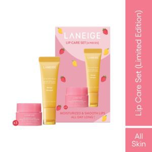 Laneige Lip Care Set Mango Lip Glowy Balm And Berry Lip Sleeping Mask (4 pcs) - Laneige