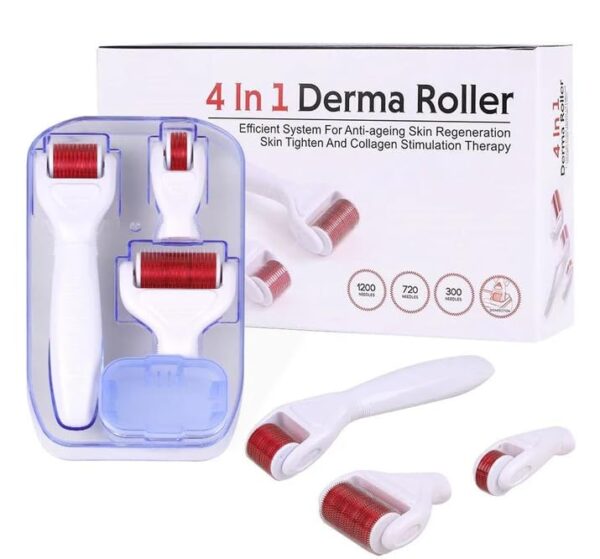 Lariox Derma Roller 4 in 1 Microneedling Derma Roller for Body and Facial Care - Micro Needles Scar Roller for Anti-Wrinkles, Stretch Marks, Acne, Micro Needle Roller (4 IN1...