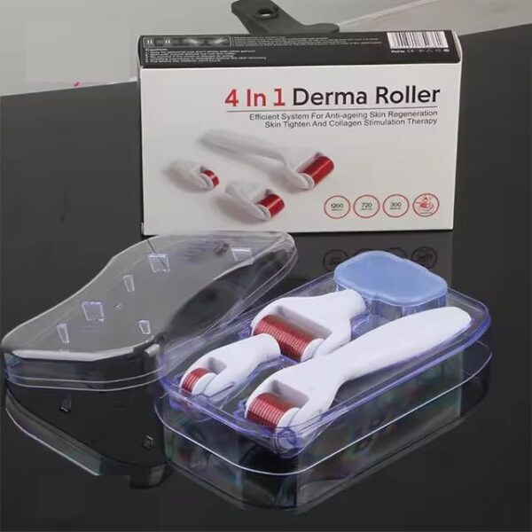 Lariox Derma Roller 4 in 1 Microneedling Derma Roller for Body and Facial Care - Micro Needles Scar Roller for Anti-Wrinkles, Stretch Marks, Acne, Micro Needle Roller (4 IN1...